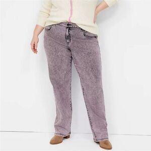 Lane Bryant Women's Mid Rise Relaxed Straight Fit Jeans